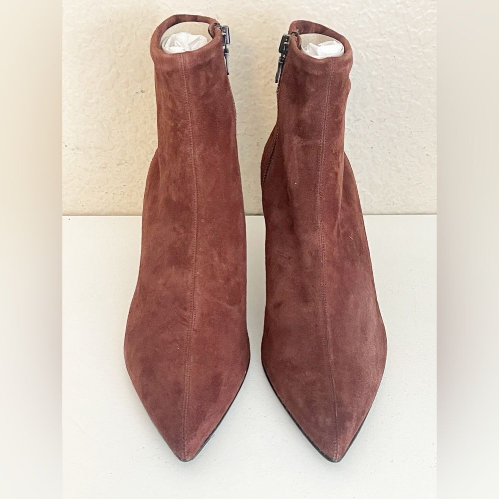 Rag & Bone Beha Stretch Boot Pointy Stiletto Ankle Boot Mahogany Suede 11/41 NIB - Picture 7 of 17